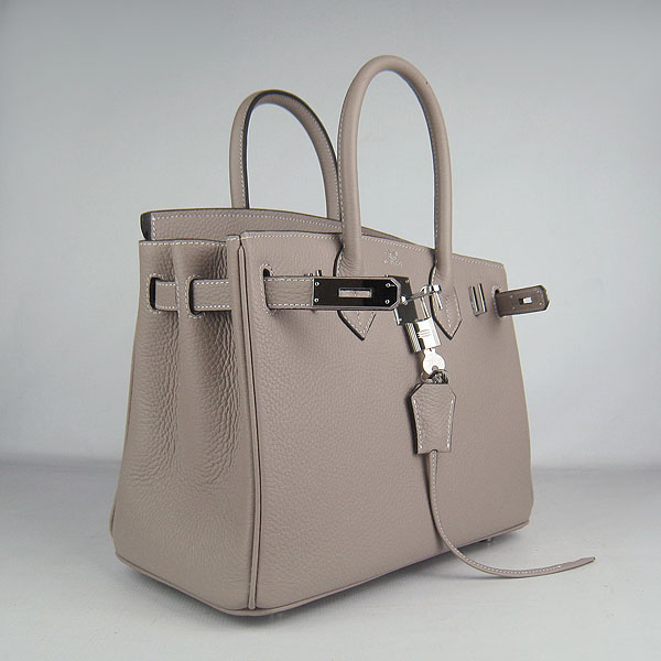 Replica Hermes Birkin 30CM Togo Leather Bag Grey 6088 On Sale